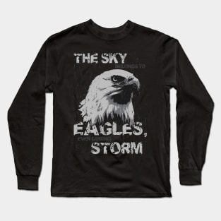 Eagle With A Cool Saying - Lettering Long Sleeve T-Shirt